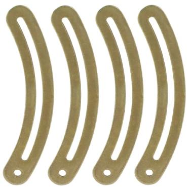 Imagem de Unlorspy Dobradiças de suporte de tampa de bronze, dobradiças de ferro recurvadas de madeira, conector de prateleira adequado para armário de móveis doméstico/exibição de porta-joias (60 mm)