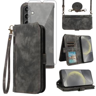 Imagem de Asuwish Capa de celular para Samsung Galaxy S24 Plus/S25 Plus S24+ S25+ 5G capa carteira celular com alça protetora de tela flip slot para cartão S24Plus 24S + S 24 24+ S25Plus 25S 25+ SM-S936U