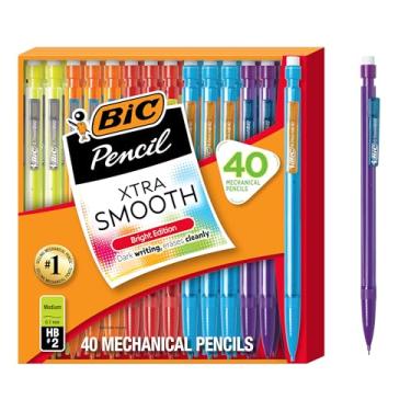 Imagem de BIC Lapiseira Xtra Smooth, ponta média de 0,7 mm, recarregável e retrátil, pacote com 40 unidades