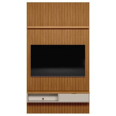 Imagem de Painel Ripado para TV 60 Pol. com Bancada 141cm Prime Plus L06 Nature/Off White - Mpozenato