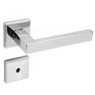 Imagem de Conjunto De Fechadura 455 Em Inox Para Banheiro St255 Roseta 333 De Inox Polido - 43108...