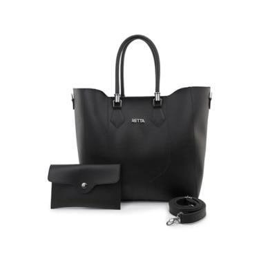 Imagem de 4. Bolsa de Ombro e Transversal Feminina Grande Trabalho e Dia a Dia (preta)