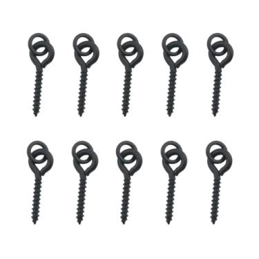 Imagem de DGHAOP 20 peças de parafuso de isca de metal com gancho de pesca pop-up de laço acessórios ao ar livre ferramenta de equipamento de pesca