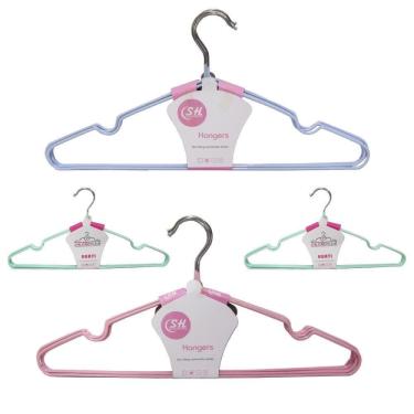 Imagem de Cabide roupa de acrilico com cava colors 5 pecas 40x19cm 3mm