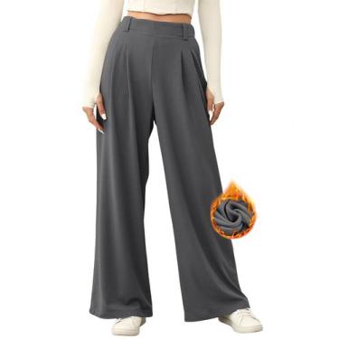 Imagem de Calças EVALESS Wide Leg Waffle Knit, pijamas femininas, cinza 2X
