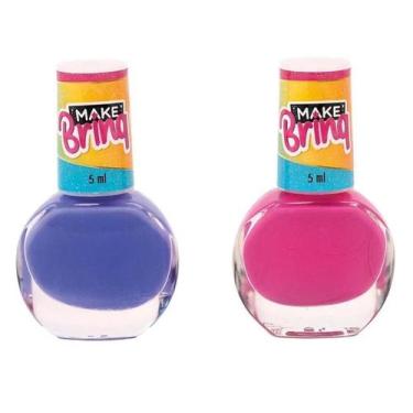 Imagem de Bolsa Fashion Infantil Com Maquiagem Esmaltes E Gloss - Bolsa Infantil
