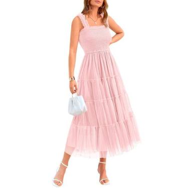 Imagem de Vestido feminino BTFBM 2025, sem mangas, decote quadrado, midi