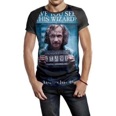 Imagem de Camiseta Raglan Masculina Harry Potter Ref:210 - smoke, Preto, GG