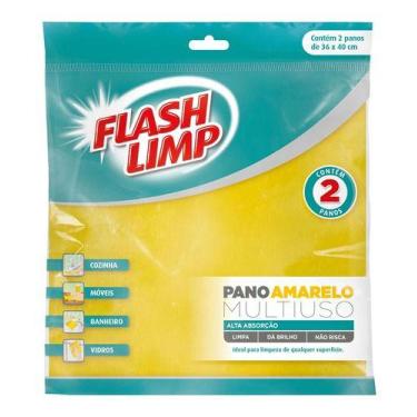 Imagem de Pano multiuso amarelo c/ 2 un - Flash Limp