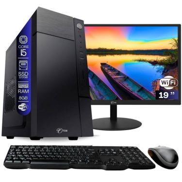 Imagem de Computador Completo TOB Intel Core i5 com rede sem fio SSD 120GB Memória 8GB Windows 10 Pro Trial  Teclado e Mouse  Monitor 19” Desktop