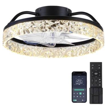 Imagem de Ventilador de teto Mpayel 16" Dimmable Remote App Control 110V, 110V