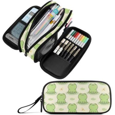 Imagem de Estojo para canetas Fustylead Cute Frog Big Capacity Bag Organizer