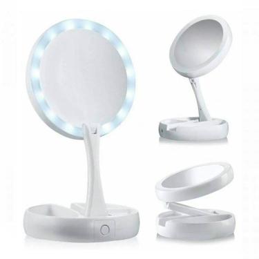 Imagem de Espelho Iluminado De Bancada Dobrável Led Perfeito Para Você
