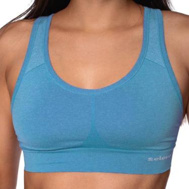 Imagem de Top Selene Sem Costura Poliamida Macia Sem Bojo Reforçado Nadador Alta