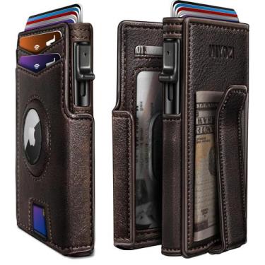 Imagem de Carteira MIYOZI Airtag para homens com clipe de dinheiro, bloco RFID d