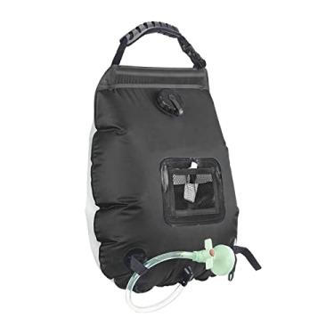 Imagem de Newmind Saco de chuveiro de acampamento, bolsa de água portátil de 20 litros, para banho de verão com mangueira removível e cabeça de chuveiro alternável para viagens ao ar livre - preto