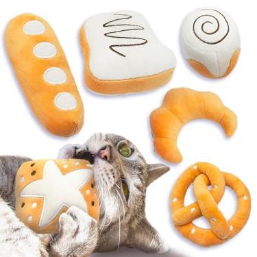 Imagem de SunGrow Pães de erva-dos-gatos, instrumentos de enriquecimento físico e mental para felinos, para entretenimento e relaxamento de gatos, lindos companheiros recheados em forma de pão, material de