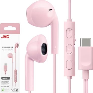 Imagem de JVC Fones de ouvido USB-C com fio, sem atraso para vídeos e jogos, DAC integrado reduz o ruído e melhora a qualidade do som, drivers de neodímio de 10,7 mm de diâmetro - HAFR17UCP (rosa)