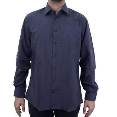 Imagem de Camisa Masculina Dudalina ML Comfort Wrinkle Cinza Escuro - 53010-Masculino