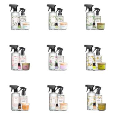 Imagem de Kit Aromatizador Agua Perfumada Home Spray Essencia e Vela Aromatica 100g (SORTIDAS)