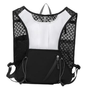 Imagem de Pegciuho Colete Refletivo para Corrida, à Prova D'água, com Vários Bolsos, Respirável, para Caminhada, Colete de Hidratação, Branco Preto