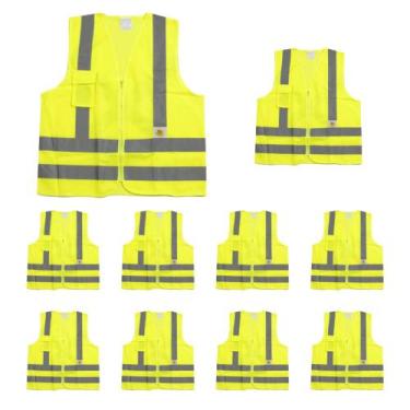 Imagem de Kit Com 10 Coletes Refletivo Segurança Faixa Sinalizador Trânsito Amar