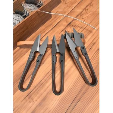 Imagem de 3 tesouras de costura – Tesoura de mola em forma de U de aço inoxidável, mini cortador de bordado portátil, corte de costura para bricolage, suprimentos domésticos perfeitos para costura