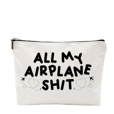 Imagem de Bolsa de maquiagem Pilot Gift para comissária de bordo, bolsa com zíper, bolsa de higiene de viagem, presentes de comissária de bordo para mulheres, presente para aeromoça, tripulação de voo, colega