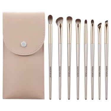 Imagem de Pincel de sobrancelha, 8 peças, bronzeador, portátil, 8 peças, pincel de sobrancelha, kit de pincéis de maquiagem profissional de beleza feminina (8 peças)
