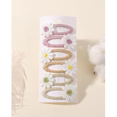 Imagem de 6 peças de grampos de cabelo com estampa floral de 5,5 cm, pequenos prendedores de cabelo com estampa floral, acessórios de cabelo para mulheres e adolescentes
