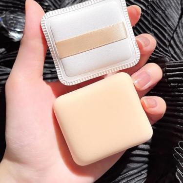 Imagem de 3 peças esponja de maquiagem em pó espesso macio seco e molhado pó de uso duplo corretivo base almofada de ar ferramentas cosméticas (estilo quadrado)