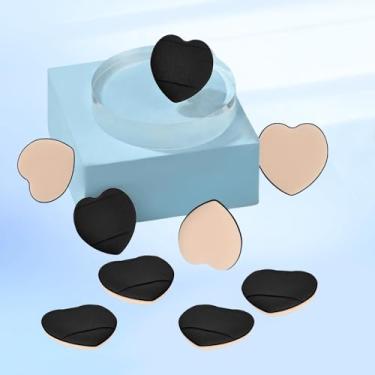 Imagem de Conjunto de 9 peças de pó de dedo em forma de coração, puffs de pó para rosto, liquidificadores de maquiagem e esponjas para base, adequado para ferramentas cosméticas de base líquida e creme (preto)