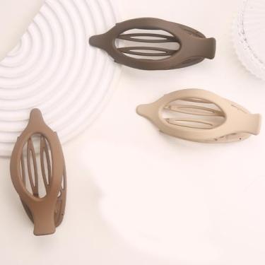Imagem de Pacote com 3 grampos de cabelo bico de pato design plano garras de cabelo para mulheres grampos de cabelo fortes antiderrapantes para cabelo grosso e fino