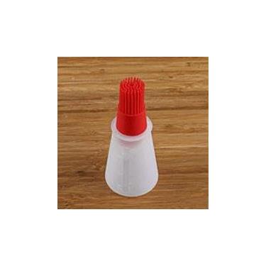 Imagem de Escova de garrafa de óleo de silicone para óleo/mel/molho, pincel de garrafa de molho para regar pastelaria, churrasco - 1 peça, vermelho
