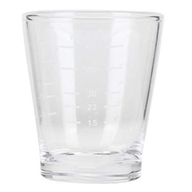 Imagem de Xícara de café de 80 ml, copo medidor de leite com marcações de onças e mililitros, transparente, para home office e cafeteria