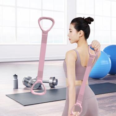 Imagem de Figura 8 Fitas Elásticas para Exercícios, Braço Traseiro, Ombro e Perna Elástico para Yoga, Pilates, Fisioterapia, Treinos Rosa