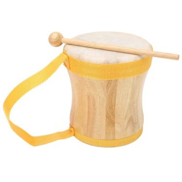 Imagem de RiToEasysports Tambor de Mão de Pele de Carneiro, Instrumento de Percussão Profissional Com Rolo de Madeira para Apresentações, Festas, Festivais de Música, Adequado para Músicos (Amarelo)