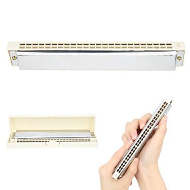 Imagem de XUXHOU Placa de Cobertura Profissional de Aço Inoxidável Gaita de Harpa Diatônica de 24 Furos para Iniciantes, Performance e Gravação Com Bolsa de Gaita para Entusiastas de Instrumentos Musicais