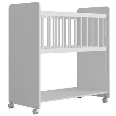 Imagem de Berço De Bebê Com Rodinhas Com Grade Móvel Jasmin Branco