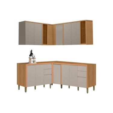 Imagem de Kit Cozinha Modulada 6 Peças Allure (3aéreos+3balcões) Cp27 Jequitiba-gris Fosco - Linea Brasil