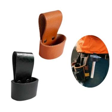 Imagem de 2 peças de coldre de couro premium para martelo bainha machado machado passadores de cinto para atividades ao ar livre