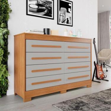 Imagem de Cômoda Porto 8 Gavetas Cinamomo/off - Tudo De Móveis