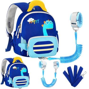 Imagem de Mochila Toddler Leash Acmor Cute Dinosaur 1-3 anos azul - Accmor