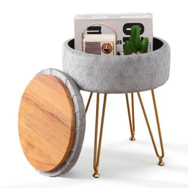 Imagem de Banqueta de descanso para pés Storage Ottoman Cpintltr Modern Velvet c