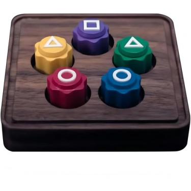 Imagem de Conjunto de 5 peças com estojo Gonggi Korean Game Stone Catching Toy -