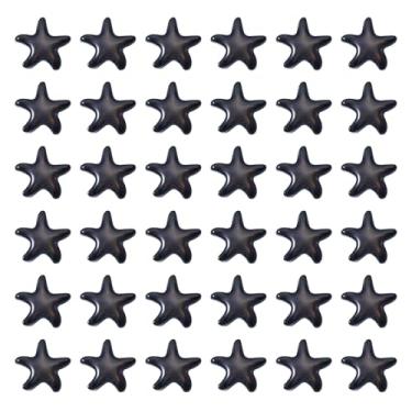 Imagem de FASHEWELRY 50 peças de contas de vidro com detecção de temperatura de estrela, contas de pônei em forma de estrela, contas de humor que mudam de cor, para bricolage, pulseira de cristal, colar, brinco