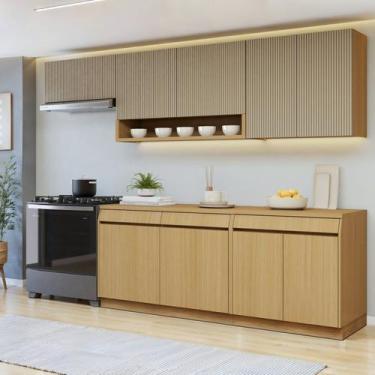 Imagem de Cozinha Completa Modulada 5 Peças 9 Portas 3 Gavetas com Rodapé 100% M