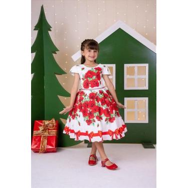 Imagem de Vestido Marie Rubi Natalino - Natal Encantado para Crianças, Vermelho,