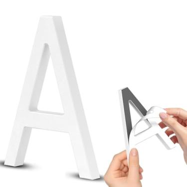 Imagem de Números de casa autoadesivos de 10 cm, números de endereço e letras modernas, número de endereço residencial - fácil de instalar, à prova de intempéries, sem ferrugem, números de porta com letras