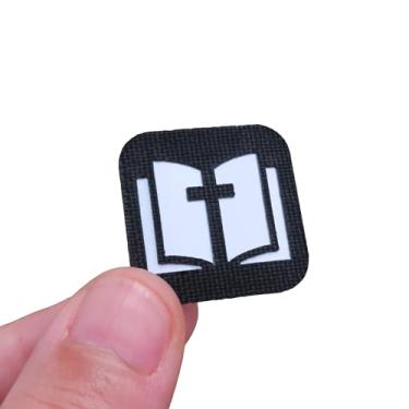 Imagem de Patch de vinil de nylon cortado a laser da Bíblia — 1 × 1 em Mini Ranger Eye | Símbolo cristão inspirado na fé para equipamentos táticos e ao ar livre | Suporte de gancho (lado do laço não incluído) |